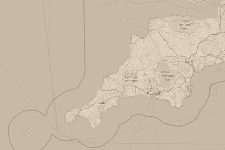 Map of the area around Cornwall, polzeath, centred on the reported position