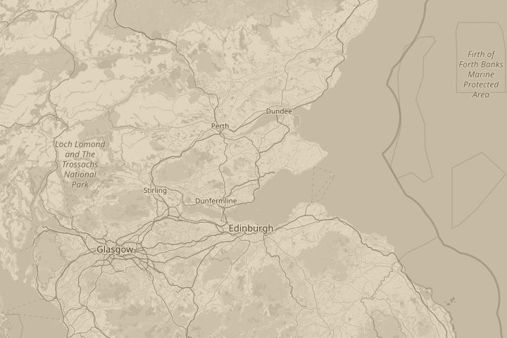 Map of the area around In the sky above Glenrothes, centred on the reported position