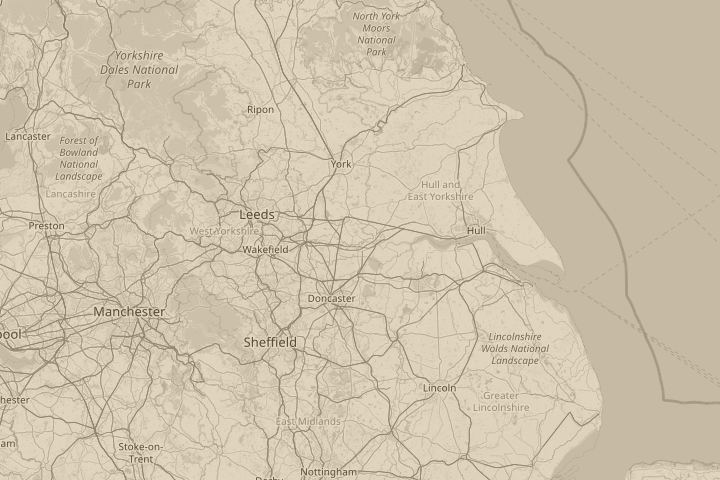 Map of the area around Newland, Selby, centred on the reported position