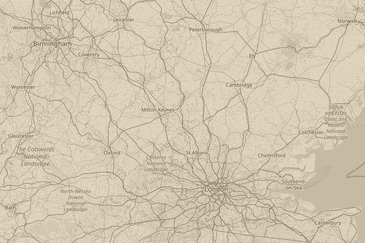 Map of the area around harlington, centred on the reported position
