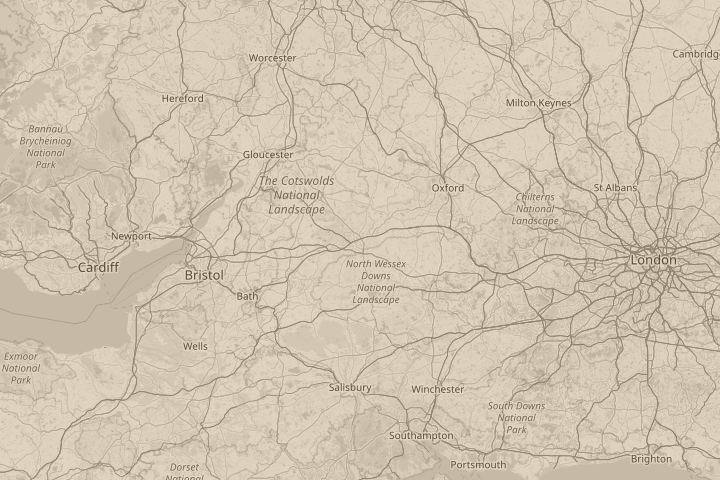 Map of the area around swindon uk, centred on the reported position