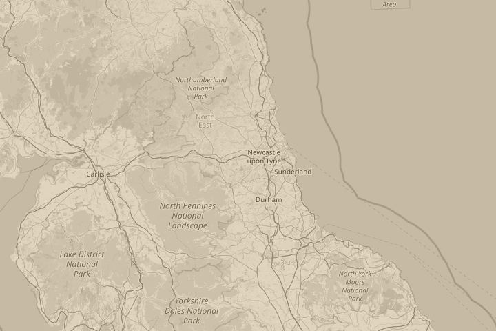 Map of the area around in the sky outside my window, centred on the reported position