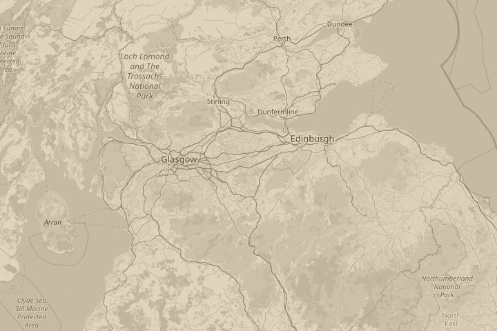 Map of the area around fauldhouse, centred on the reported position