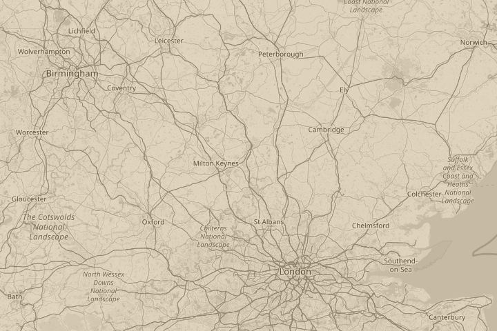 Map of the area around ampthill, centred on the reported position
