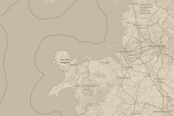 Map of the area around Llandudno, North Wales, centred on the reported position