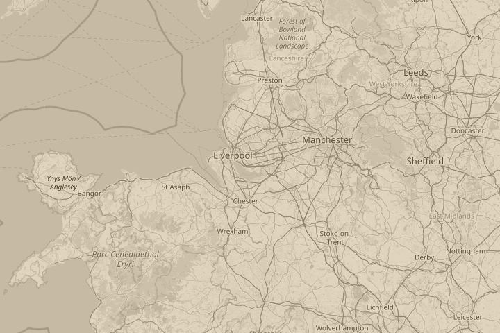 Map of the area around LIVERPOOL ENGLAND, centred on the reported position