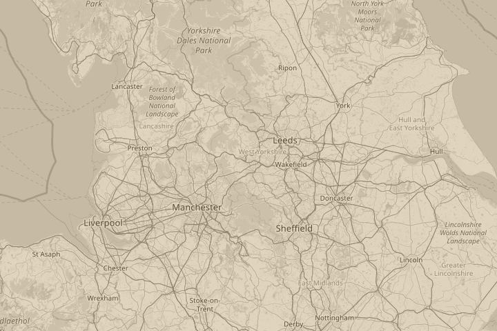 Map of the area around Ainley Top/Elland, centred on the reported position