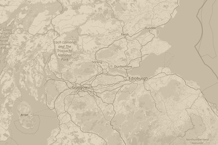 Map of the area around In the sky, centred on the reported position