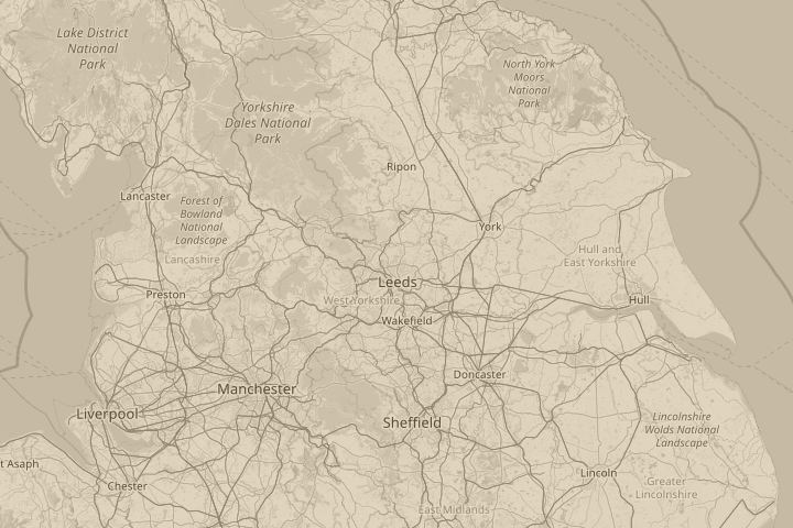 Map of the area around above moortown leeds yorkshire, centred on the reported position