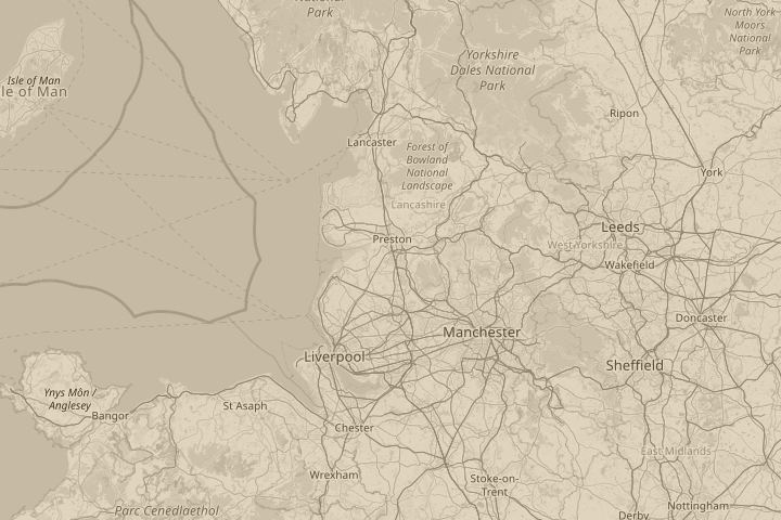 Map of the area around leyland - lancs, centred on the reported position