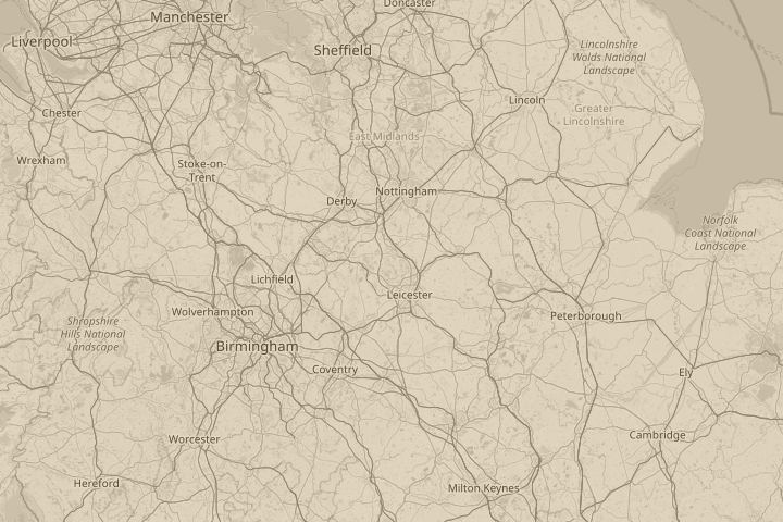 Map of the area around woodhouse eaves leicestershire, centred on the reported position