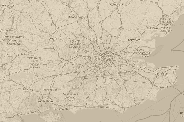 Map of the area around in the sky, centred on the reported position