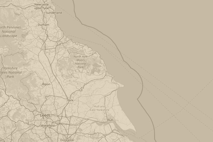 Map of the area around scarborough  north yorkshire, centred on the reported position