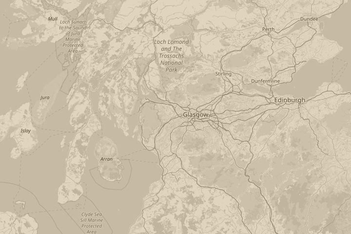 Map of the area around Linwood, Renfrewshire, Scotla, centred on the reported position