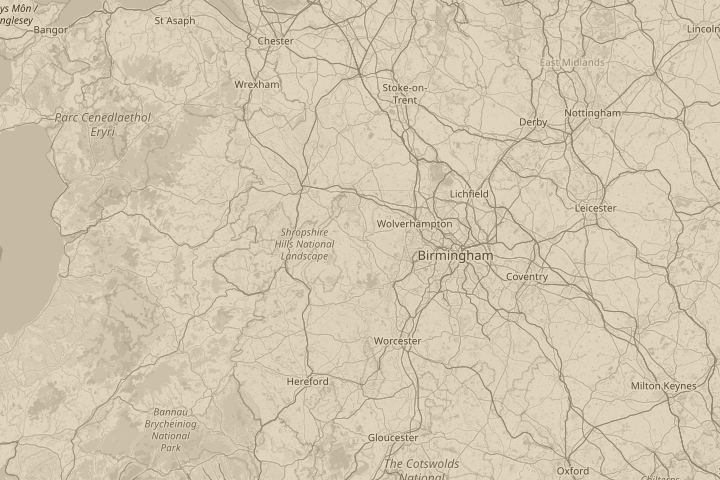 Map of the area around Bridgnorth, Shropshire, centred on the reported position