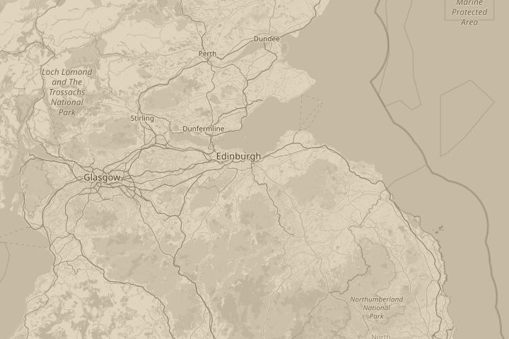 Map of the area around Dalkeith, Midlothian, centred on the reported position