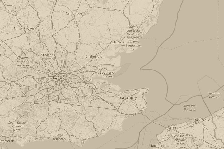 Map of the area around In the sky over Shoeburyness,, centred on the reported position