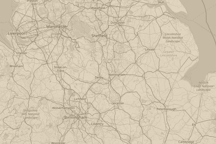 Map of the area around In the sky, centred on the reported position