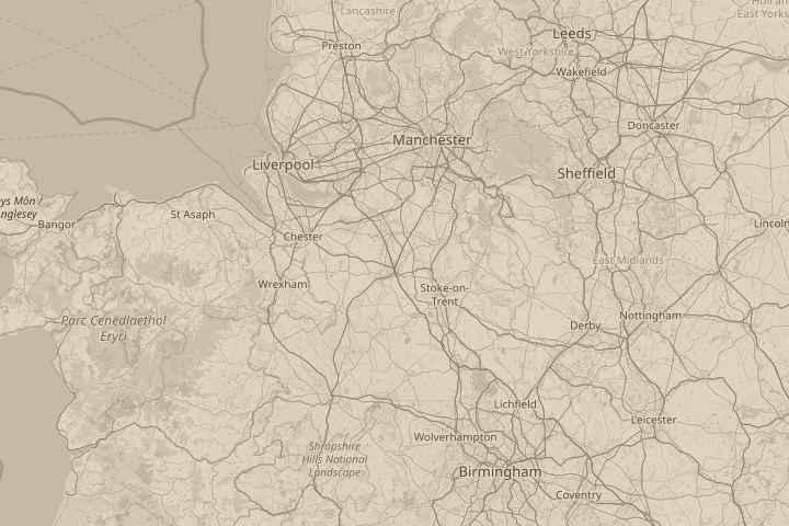 Map of the area around In Crewe, centred on the reported position