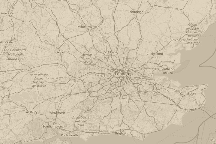 Map of the area around open field, centred on the reported position