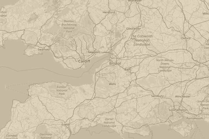Map of the area around Bristol, On The Weston Road, centred on the reported position