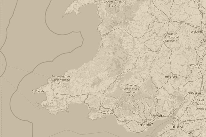 Map of the area around Llanfair Clydogau, centred on the reported position