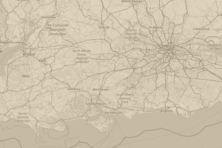 Map of the area around THE SKY, centred on the reported position