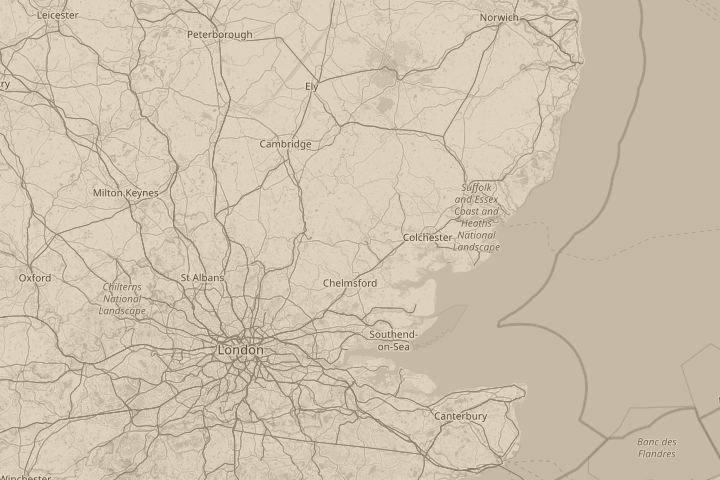 Map of the area around braintree essex england, centred on the reported position