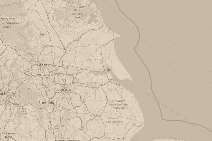 Map of the area around East Hull / Humber, centred on the reported position