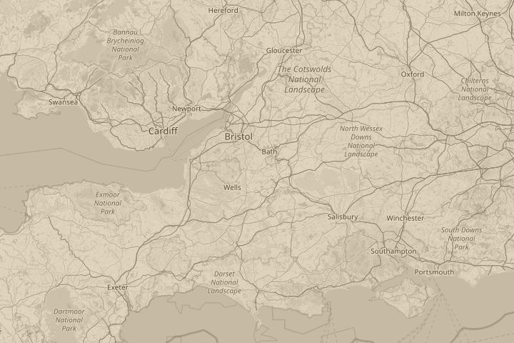 Map of the area around Radstock Bath, centred on the reported position