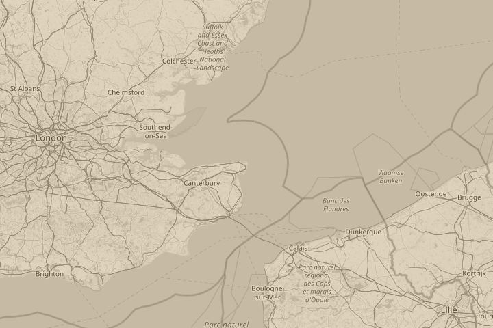 Map of the area around Broadstairs, Kent, Uk, centred on the reported position