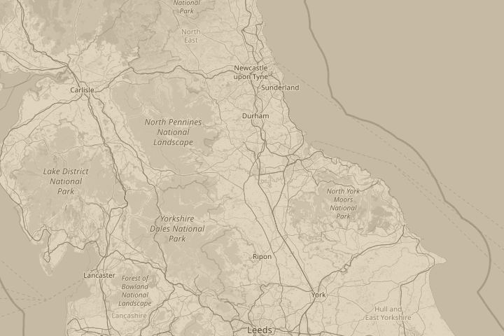 Map of the area around darlington, centred on the reported position