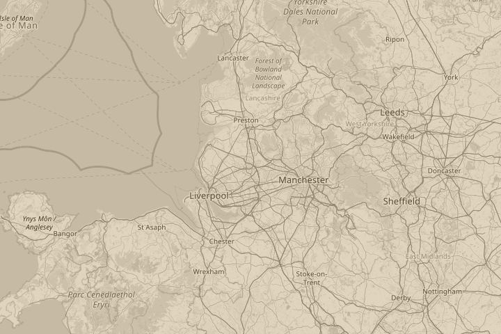 Map of the area around Ridyard street Wigan, centred on the reported position