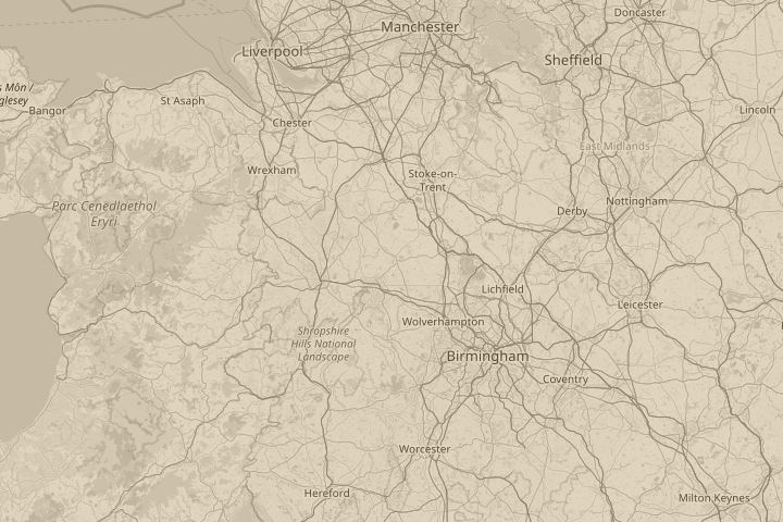 Map of the area around Newport,shropshire, centred on the reported position
