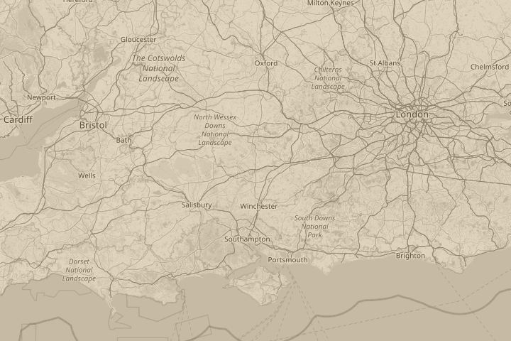 Map of the area around hampshire england, centred on the reported position