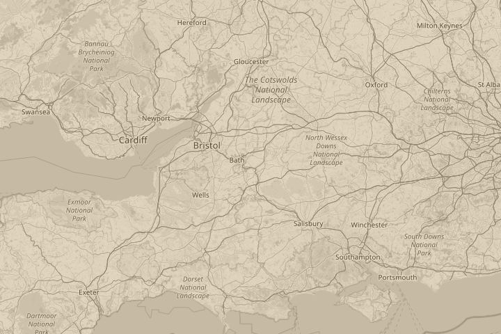 Map of the area around Bradford on Avon, centred on the reported position