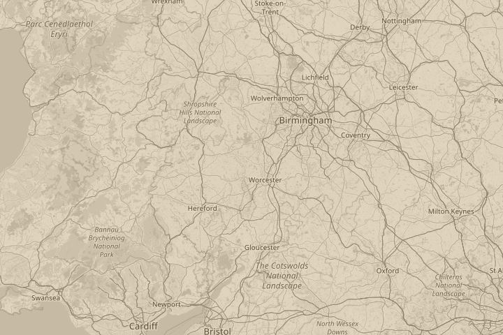 Map of the area around whichenford, worcestershire,, centred on the reported position