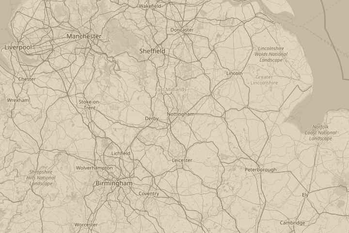 Map of the area around beeston, centred on the reported position