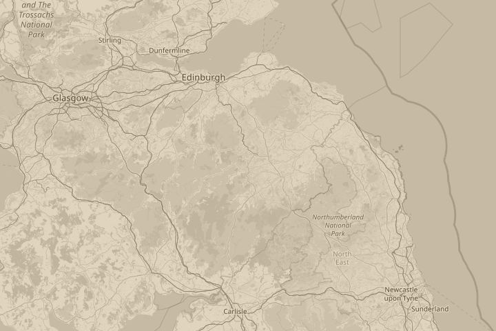 Map of the area around south west of Selkirk, centred on the reported position