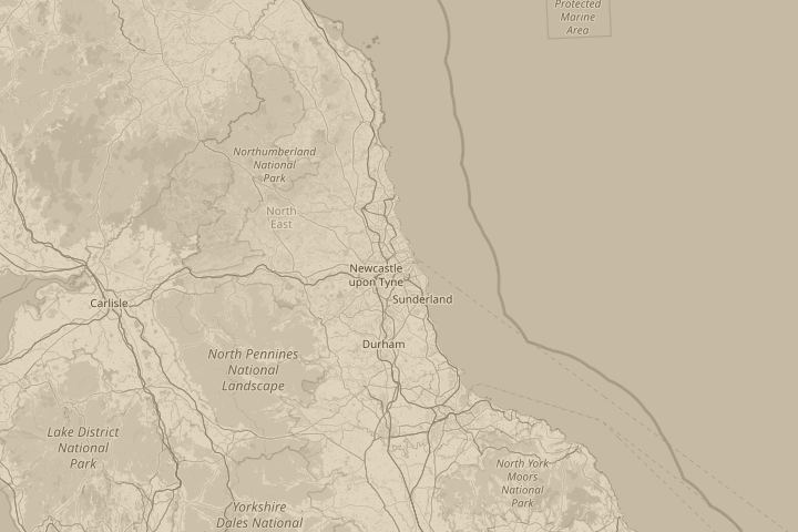 Map of the area around over the town of howdon, centred on the reported position