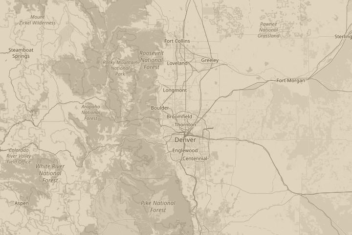 Map of the area around Broomfield, CO, centred on the reported position