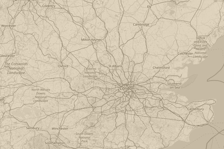 Map of the area around In the skies above Watford, centred on the reported position
