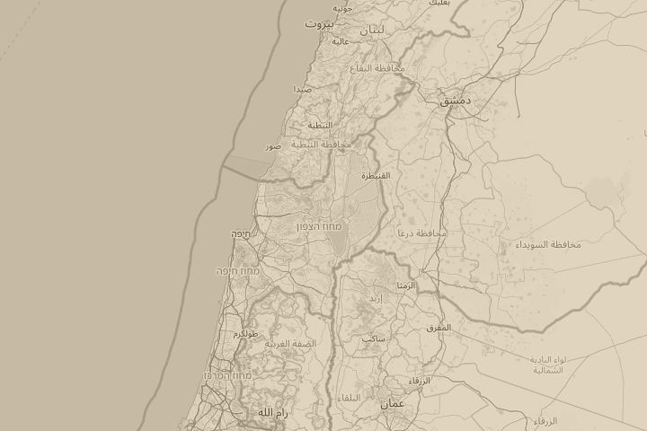 Map of the area around over safad israel, centred on the reported position