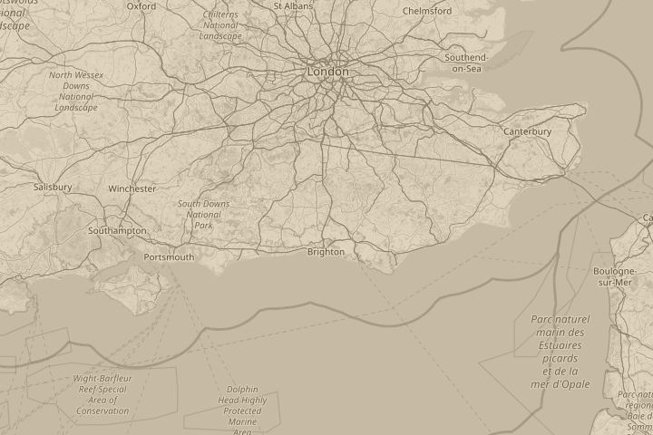 Map of the area around Burgess hill U.K, centred on the reported position