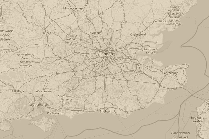 Map of the area around In sky, from my garden., centred on the reported position