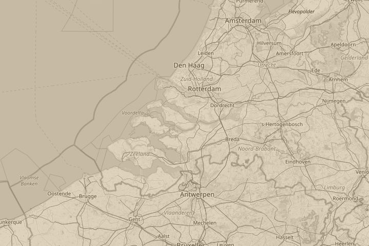 Map of the area around Netherlands, zeeland, centred on the reported position