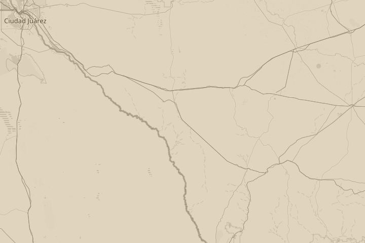 Map of the area around El Paso, Texas, centred on the reported position