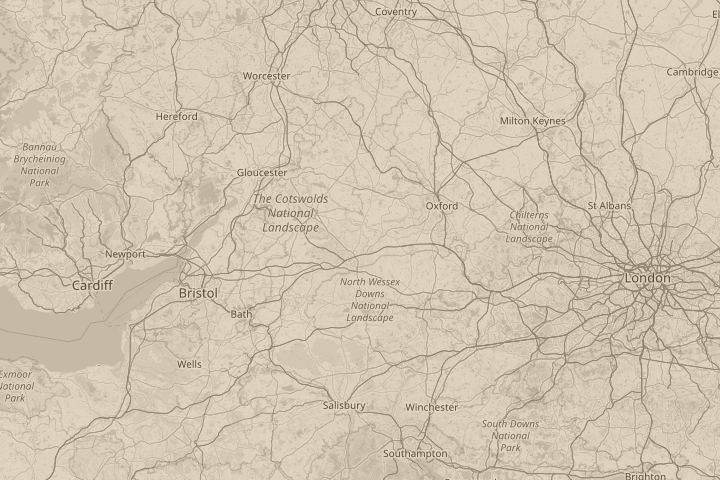 Map of the area around Over Highworth Wiltshire, centred on the reported position