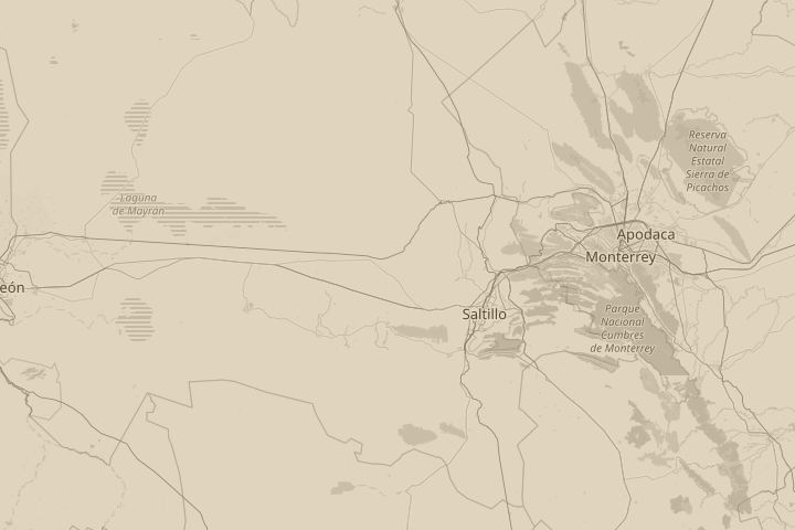 Map of the area around northern mexico, centred on the reported position