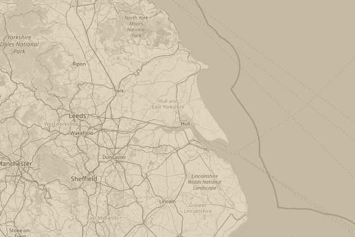 Map of the area around in the sky from garden, centred on the reported position